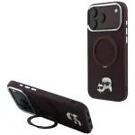 Karl Lagerfeld Ringstati ja 360 pratava alusega mbris Karl AND Choupette Heads Pin MagSafe iPhone 18 Pro / 17 Pr jaoks