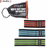 HMS HB12 3in1 set of Hip Band Rubber for develop buttock AND amp; lower muscle groups (66, 78, 86 cm)