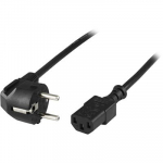 Deltaco CEE 7/7 C13 toiteskaabel nurkkonnektoriga, 10 m, must (DEL-111A)