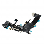 Flex for iPhone 5 audio and charging connector with microphone Black