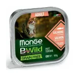 Monge Cat BWild Grain Free Adult Pate Salmon with Vegetables tisvrtuslikud viljusteta mrgtoiduk (pt) tisvasikatele kassadele lhe ja kgiviljadega, 100 g