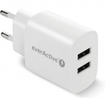 Everactive TELEFONILAADIJA 2X USB 2, 4A 12W VALGE