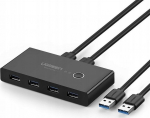 . Ugreen USB 4x USB 32 Gen 1 USB-vrgulekandeja kahe arvuti jaoks must (US216 30768)
