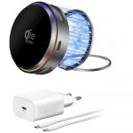 4smarts Induktsioonlaadija 25W Qi2 MagSafe RGB 360 USB-C laadijaga + USB-A/USB-C kaabel hall