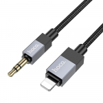 Kaabel AUX pesa 3,5 mm (isane) Lightning (isane) Hoco 1 m UPA32A, must