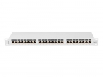 LANBERG Patch Panel 24 port 1U 19" kat.6A FTP ekranowany szary