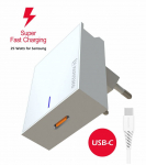 Swissten 25W Samsung Super Fast Charging reisislm koos 1,2 meetri pikkuse USB-C-st USB-C kaabliga