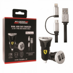 FERRARI FEBCCCBUNBK 2in1 MFI lightning/mikro USB laadija must/mustEesti: 2in1 MFI lightning/mikro USB laadija must/must