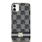 DKNY DKHMN61HCPTSK iPhone 11 / Xr 6.1" tarna/must kvakott IML ruuduline monomuster ja trkitud triibud MagSafe