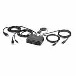 StarTech.com 2-pordi slearvutusvrgu USB-C HDMI kaabel KVM vahetaja, 4K 60Hz, kompaktne KVM 6ft/1,8m USB-A/HDMI/Audio AND 4ft/1,2m USB-C integreeritud hosti kaablid, bussi toit - kaugttlus nupp/kiirtoiminguvahetamine