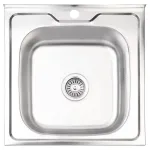 AB rvannesega gvas vaskist 500X500x0.6MM koos sifooniga, lemisse paigaldatav