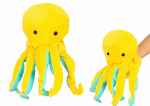 LEAN Toys Plush Mascot Octopus Yellow Puppet 25 cm