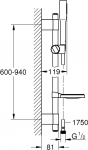 Grohe Euphoria Cosmopolitan Stick Shower rail set 1 spray 27368000