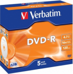Verbatim DVD-R matritsiga AZO 4,7 GB 16x 5 tkkel juveliiriga