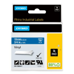 DYMO Rhino Industrial Vinyl Labels | 19 mm x 5,5 m | Valge trkk sinisel | Isekleepuv | LabelManager AND amp; Rhino mrgistusseadmetele