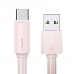 USAMS YU seeria 1m USB-C 3A USB-C/USB-A kaabel roosa/roosa SJ732USB04 (US-SJ732)