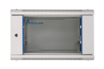 Wall cabinet rack 4U 600x600 gray glass door