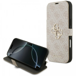 GUESS Telefonikinnitus iPhone'ile 17 Pro Max, metalllogo, roosa