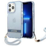GUESS GUHCP13LHTSGSB iPhone 13 Pro / 13 6,1" niebieski / sinine kvakott Lbipaistev Stap