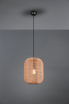 Trio Runa rippvalgusti 35 cm, E27, matt must/sisal (4017807476798)