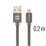 Swissten Tekstiili Kiirelaadimine 3A Lightning andmete ja laadimiskaabel 20 cm