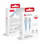 USB-kaabel A-pistikust USB-C-pistikusse Forcell F-Energy QC4.0 3A 66W silikoonsest 1 m C342 sinine
