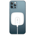 USAMS Induktiivne laadija US-CD159 magnetiline W1 15W ekstra-huke iPhone 12 seeria valge/valge CD159DZ02