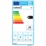 CATA Kupp | VK 6000 WH | Seinale paigaldatav | Energiathususklass A | Laius 60 cm | 398 m/h | Nupud | CSLED | Valge