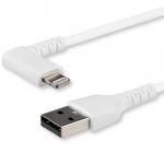 StarTech.com 3ft (1m) Kestlik USB A to Lightning kaabel - Valge 90 igepidi Raskendatud Aramid Kuit USB Tp A to Lightning Laadimis/Ssteemkaabel - Apple MFi Sertifitseeritud - iPhone