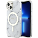 GUESS GUHMP14SPCUMAH iPhone 14 / 15 / 13 6.1" valge/white karbikest Marble MagSafe