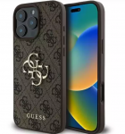 GUESS Kaatetahvel 4G suur metallne logo pruunikas, Apple iPhone 16 Pro Maxi, GUHCP16X4GMGBR