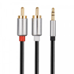 LIBOX LB0092 3,5 mm premium stereo pistikupistik 2x RCA helikaabliga, 1,5 m, 24K kullatud kontaktid, must