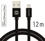 Swissten MFI Tekstiili Kiirelaadimine 3A Lightning andmete ja laadimiskaabel 1,2m