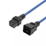 MicroConnect Powercord C19 IEC Lock - C20 blue 1 m, PC1357