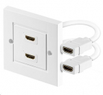 MicroConnect HDMI Wall socket 2 port white 3D, HDCP, High speed.