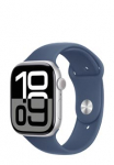 APPLE Watch Series 10 GPS + Cellular Silver Aluminium, Denim Sport Band, M/L, MWY13QF/A, 46mm