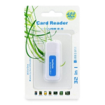 SDHC/SD/MMC/RS-MMC/Mini-SD (adapter)/Micro SD (adapter)/TF (adapter)/XD/MS/MS PRO DUO 2.0 mlukaardilugeja, sinine