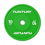 Weight plate TUNTURI Platinum Bumper Plate, green, 50mm, 10 kg