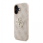 GUESS PU 4G Metallist Logo Rihm Kate iPhone'i 16 jaoks / Roosa