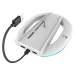 ipega P5S035SA vertikaalne alustel, (2xUSB-A) koos RGB-valgustusega PS5 Slim/PS5 Pro White jaoks