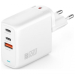 4smarts Flex 65W pistikupesaga laadija 2xUSB-C + 1xUSB-A valge