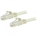 StarTech.com 15m CAT6 Ethernet kabel - Valge CAT 6 Gigabaid Ethernet juht - 650MHz 100W PoE RJ45 UTP vrgu/patch kord Snagless w/Strain Relief Fluke Testitud/Wiring on UL sertifitseeritud/TIA