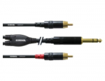 Cordial CFY 1.5 VCC audio kabel 1.5 m 2 x RCA 6.35mm MustTranslation: CFY 1.5 VCC audio kabel 1.5 m 2 x RCA 6.35mm Must
