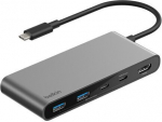 BELKIN Connect 7-in-1 USB-C Hub kahega USB-C-portiga, hbedavrviline (AVC023hqSGY)