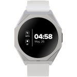CANYON Otto SW-86, Smart watch Realtek 8762DK LCD 1.3'' LTPS 360X360px, G+F 1+gesture 192KB Li-ion polymer battery 3.7v 280mAh,Silver aluminum alloy case middle frame+plastic bottom case+white silicone strap+silver strap buckle host:45.4*42.4*9.6mm S
