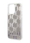 Karl Lagerfeld Kvakate Liquid Glitter Monogram Silver, iPhone 14 Pro Max jaoks, KLHCP14XLMNMS