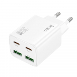 Hoco telefonilaadija 2 x USB-C + 2 x USB-A QC3.0 PD 3A 30W N56 valge