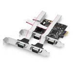 PCI-Express card with four serial ports 250 kbps. ASIX AX99100. Standard AND Low profile.