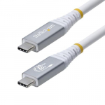 StarTech.com 3 meetri pikkune (10 jala) USB4 kaabel, 20Gbps, USB-IF sertifitseeritud USB-C kaabel, 60W PD, 4K 120Hz DP 1.4, TPE mbris, valge USB-C juhtme