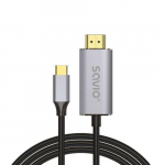 Savio USB-C HDMI 2.0B kaabel 2m hbe / must kuldotsadega CL-171 HDMI kaabel USB C HDMI A-tpi (standard)